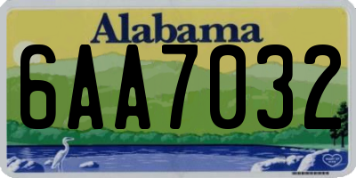 AL license plate 6AA7032