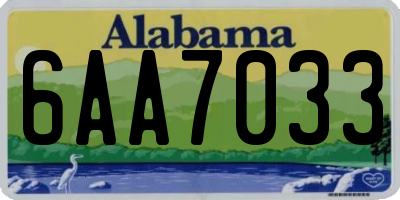 AL license plate 6AA7033