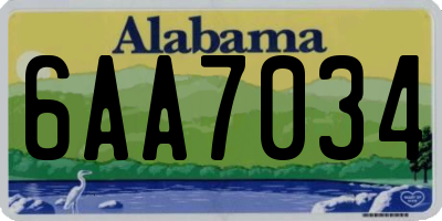 AL license plate 6AA7034