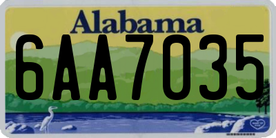 AL license plate 6AA7035