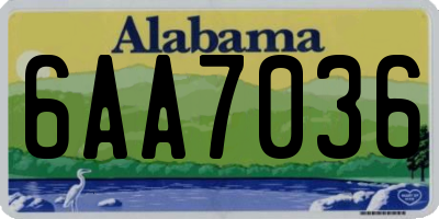 AL license plate 6AA7036