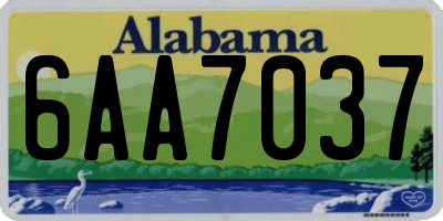 AL license plate 6AA7037