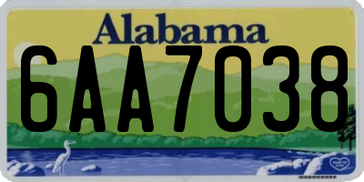 AL license plate 6AA7038