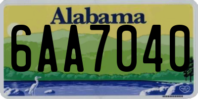 AL license plate 6AA7040