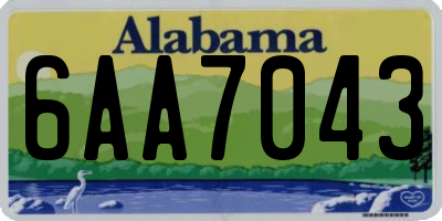 AL license plate 6AA7043