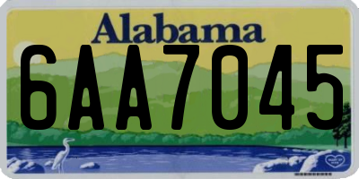 AL license plate 6AA7045