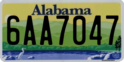 AL license plate 6AA7047