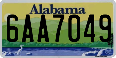 AL license plate 6AA7049