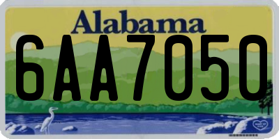 AL license plate 6AA7050