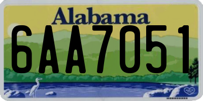 AL license plate 6AA7051
