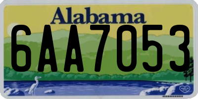 AL license plate 6AA7053