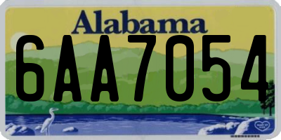 AL license plate 6AA7054