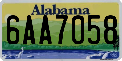 AL license plate 6AA7058