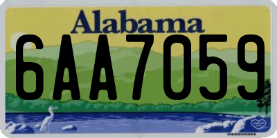 AL license plate 6AA7059