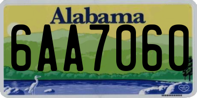 AL license plate 6AA7060