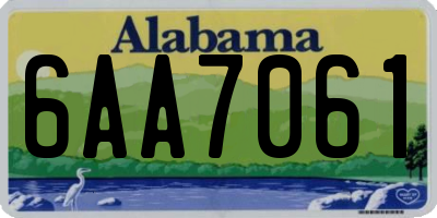 AL license plate 6AA7061