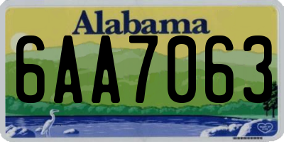 AL license plate 6AA7063