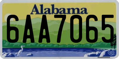 AL license plate 6AA7065