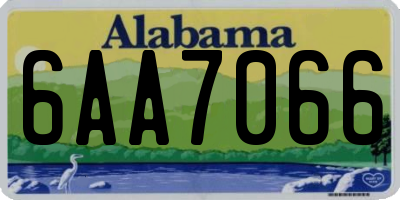 AL license plate 6AA7066