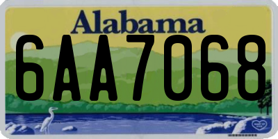 AL license plate 6AA7068