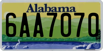 AL license plate 6AA7070