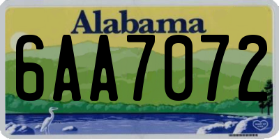AL license plate 6AA7072