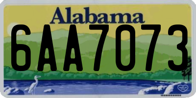 AL license plate 6AA7073