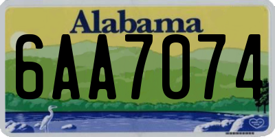 AL license plate 6AA7074