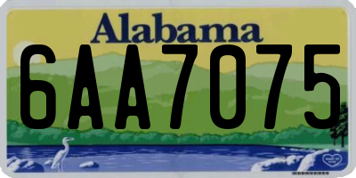 AL license plate 6AA7075