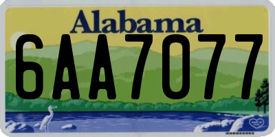 AL license plate 6AA7077