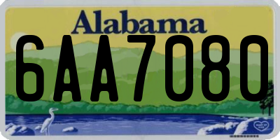 AL license plate 6AA7080