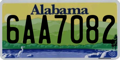 AL license plate 6AA7082
