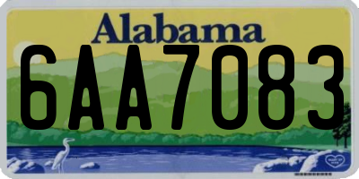 AL license plate 6AA7083
