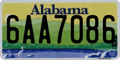 AL license plate 6AA7086
