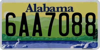 AL license plate 6AA7088