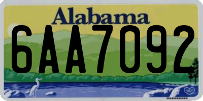 AL license plate 6AA7092