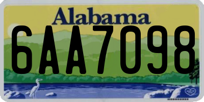 AL license plate 6AA7098