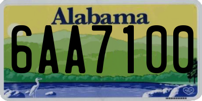 AL license plate 6AA7100