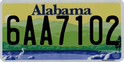 AL license plate 6AA7102