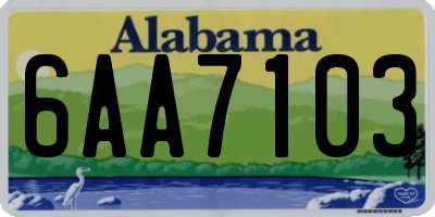 AL license plate 6AA7103