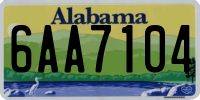 AL license plate 6AA7104