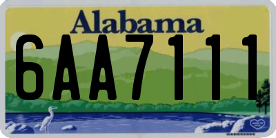 AL license plate 6AA7111