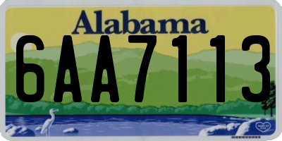 AL license plate 6AA7113