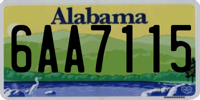 AL license plate 6AA7115