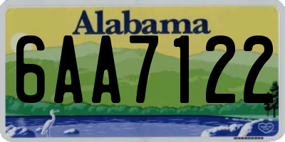 AL license plate 6AA7122