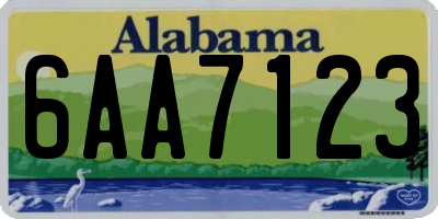 AL license plate 6AA7123