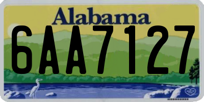 AL license plate 6AA7127