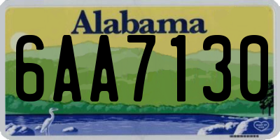 AL license plate 6AA7130
