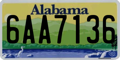 AL license plate 6AA7136