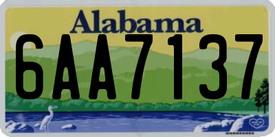 AL license plate 6AA7137